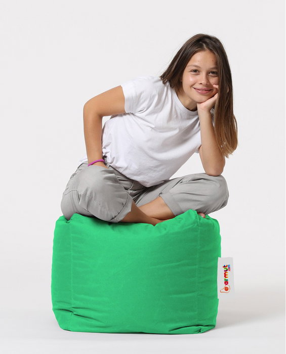 Atelier Del Sofa Square Pouf - Green